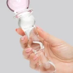 Lovehoney Beaded Heart Sensual Glass Dildo 6 Inch