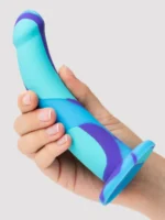 Lovehoney Curved Silicone Suction Cup Dildo 7 Inch Blue